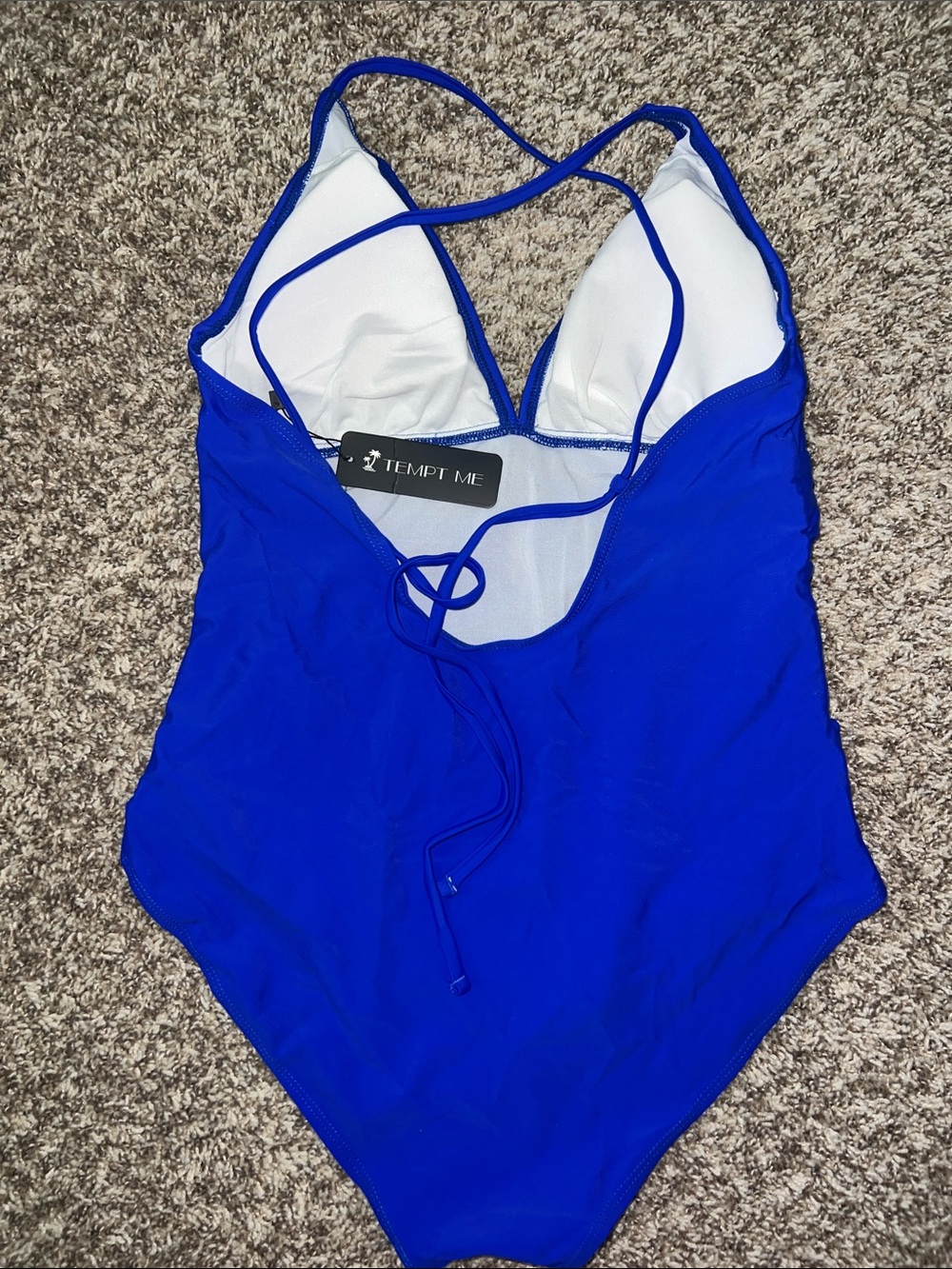 NWT! TEMPT ME Royal Blue One Piece Swimsuit in Packaged Bag Size Large - Picture 6 of 11